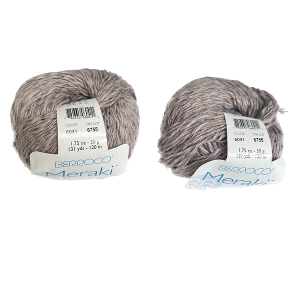 2 Skeins Berroco Meraki Cotton Hemp Blend Yarn 131 Yds Ea 50 g Colour 6041 NEW - Picture 1 of 5
